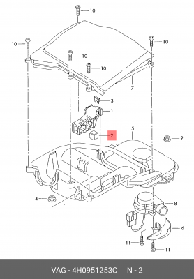 Реле VW Amarok (10-15) AUDI A1,A3 (11-15) SEAT Alhambra (96-15) OE 4H0 951 253 C VAG