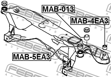 Сайлентблок подрамника MAB-5EA3 MAB-5EA3 FEBEST