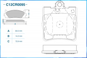 Тормозные колодки задние Low Metallic C12CR0095 C12CR0095 CWORKS