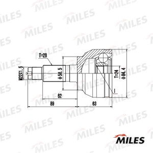 ШРУС наружный MAZDA 3 03-/MAZDA 5 05-10 (GKN 306218) GA20643 GA20643 MILES