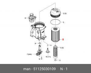 Фильтр топливный MAN TGA,TGL,TGM,TGS,TGX ОЕ 51125030109 MAN