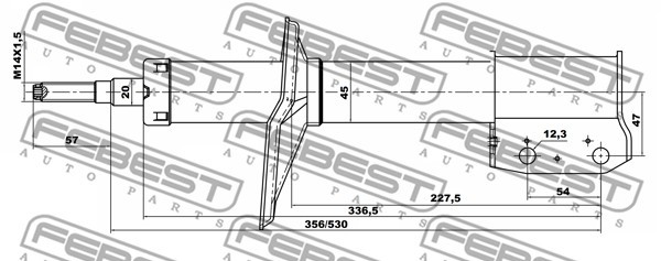 Амортизатор передний RENAULT LOGAN 24666258F 24666258F FEBEST