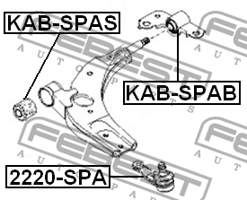 Сайлентблок рычага передний KIA SHUMA II, SPECTRA KAB-SPAS KAB-SPAS FEBEST