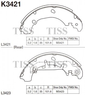 Колодки тормозные барабанные Mazda Demio 02- K3421 K3421 K3421 MK KASHIYAMA