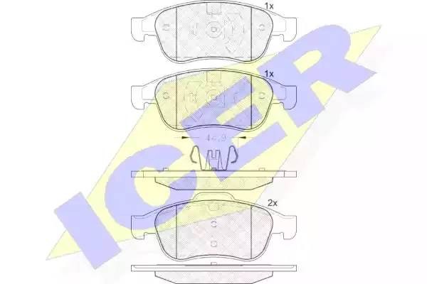 181915 колодки дисковые передние!\ RenaultMegane Sedan/Coupe 08> 181915 ICER