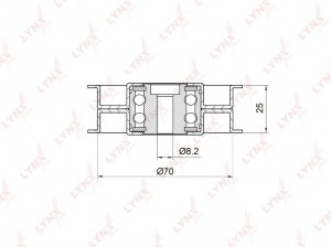 Ролик направляющий / приводной подходит для MB C280-350(W203/4) 05 / E230-500(W2 PB-7019 LYNXAUTO