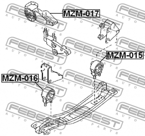 Опора двигателя задняя MAZDA DEMIO DW 1998-2002 MZM-015 MZM-015 FEBEST