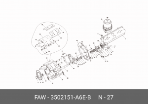 Кулак разжимной FAW 3250,3310 колодок тормозных задних левый OE 3502151-A6E-B FAW