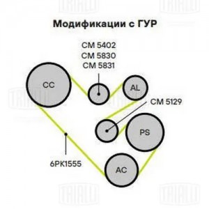 Ролик привод. ремня для а.м VW Transporter T5 03- 2.0TDi с натяж. мех.  CM 5402 CM5402 TRIALLI