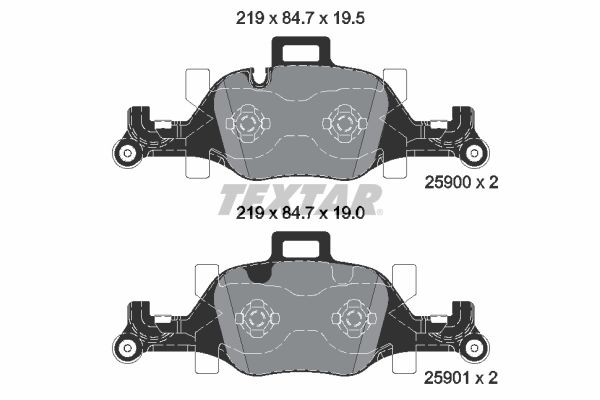 Комплект тормозных колодок, перед, BMW, 5 (G30), 2590001 2590001 TEXTAR