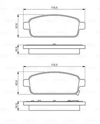 Колодки тормозные CHEVROLET Cruze (09-) задние (4шт.) BOSCH 0 986 495 259 BOSCH