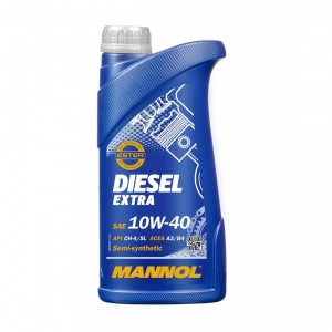 Масло моторное MANNOL 7504 Diesel extra 10W-40 CH-4/SL A3/B3 полусинтетическое 1 MN7504-1 MANNOL