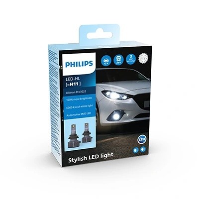 Лампа светодиодная 12/24V H11 PGJ19-2 6000K (2шт.) Ultinon Pro3022 LED HI/LO PHI 11362U3022X2 PHILIPS