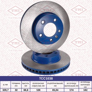 Диск тормозной передний вентилируемый L VW Touareg 02-PORSCHE Cayenne 02- TCC103 TCC1038 TATSUMI