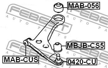 Опора шаровая MITSUBISHI LANCER (CS/CY) 0420-CU 0420-CU FEBEST