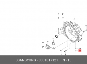 Пробка SSANGYONG Actyon (10-),Actyon Sports (12-),Rexton (12-),Stavic (13-) слив 0081017121 SSANG YONG