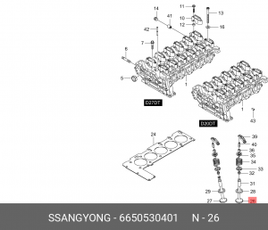 Клапан впускной SSANGYONG Actyon (06-),Kyron (05-),Actyon Sports (06-),Rexton (0 6650530401 SSANG YONG