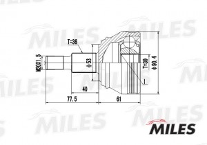 ШРУС наружный AUDI A3/VW G3/G4/PASSAT/SKODA OCTAVIA 1.4-2.9 91-06 (GKN 302963) G GA20021 MILES