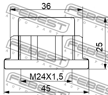 Гайка 36x25 MERCEDES BENZ ML W166 1698-NHUB02 1698-NHUB02 FEBEST