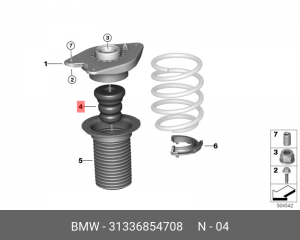 Дополнительный амортизатор Пд  31336854708 31 33 6 854 708 BMW