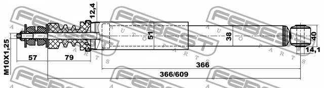 Амортизатор задний RENAULT LOGAN 24656581R 24656581R FEBEST
