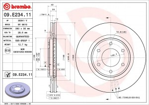 ДИСК ТОРМОЗНОЙ NISSAN TITAN (A60) 5.6 2003- 09.E234.11 09E23411 BREMBO