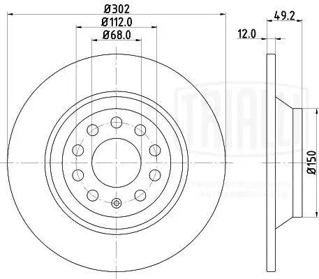 Диск торм. Audi A6 (04-) зад. d=302 (DF 180140)  2шт DF 180140 TRIALLI