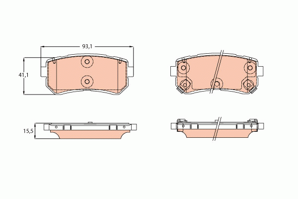 Колодки задние HYUNDAI ix20 2010- GDB3641 GDB3641 TRW