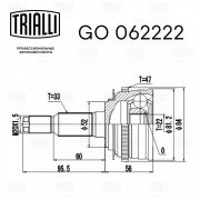 ШРУС наружный Chevrolet Lacetti 05-/Daewoo Lacetti 04- ABS GO062222 GO062222 TRIALLI