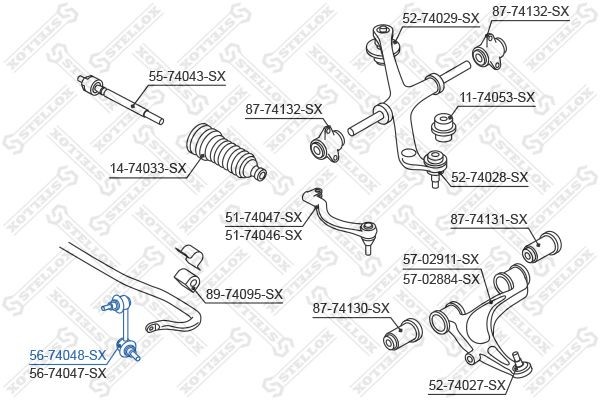 тяга стабилизатора переднего левая!\ Nissan Interstar all 02> 56-74048-SX STELLOX