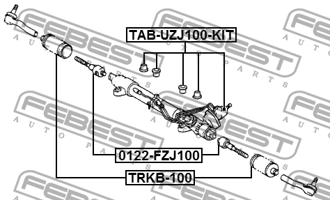 Сайлентблок рулевой рейки (комплект) TAB-UZJ100-KIT TAB-UZJ100-KIT FEBEST