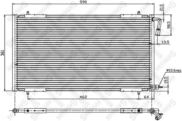 радиатор кондиционера!\ Peugeot 206 1.1-2.0HDi 98> 10-45002-SX STELLOX
