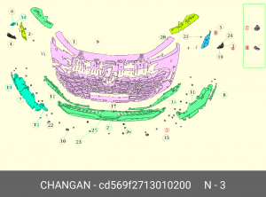 CD569F2713010200 КРОНШТЕЙН БАМПЕРА CD569F2713010200 CHANGAN