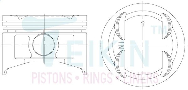 38171025 Поршень без колец Honda B20Z2 d84.0+0.25 (13010-PHK-000) Teikin 38171025 TEIKIN