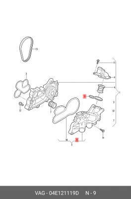AUDI A1 (2010>)/SKODA YETI (2009>)/VW JETTA (2011> 04E 121 119 D VAG