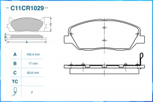 Тормозные колодки передние Low Metallic C11CR1029 C11CR1029 CWORKS