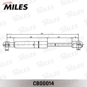 Упор газовый крышки багажника VW PASSAT Variant 88-97 CB00014 CB00014 MILES