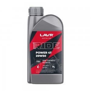 Масло моторное для 4-х тактных двигателей LAVR RIDE POWER 4Т M-A2 20W50 п/синт.1 LN7751 LAVR