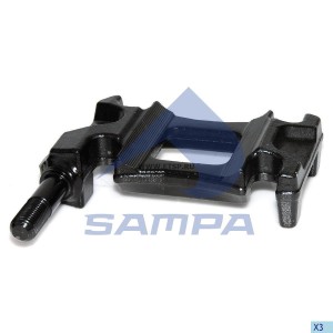 Кронштейн BPW крепления рессоры левой с креплением под амортизатор SAMPA 070.342 SAMPA
