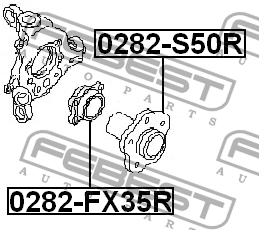 Ступица в сборе задняя NISSAN ELGRAND E51 2002-2010 0282-FX35R 0282-FX35R FEBEST