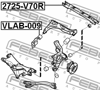 Сайлентблок задн верхн рычага VOLVO XC90 VLAB-009 VLAB-009 FEBEST