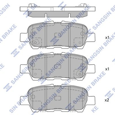 Колодки тормозные NISSAN X-TRAIL/QASHQAI/TIIDA/INFINITI FX/RENAULT KOLEOS задние SP1637 SANGSIN