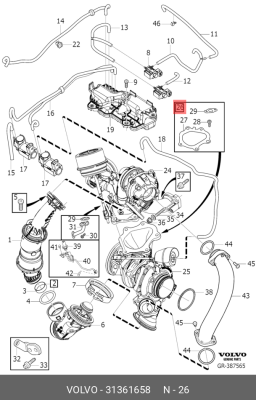 Ремкомплект турбокомпрессора VOLVO 31361658 VOLVO 31361658 VOLVO