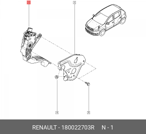 Педаль акселератора RENAULT Logan (14-) с датчиком OE 180022703R RENAULT