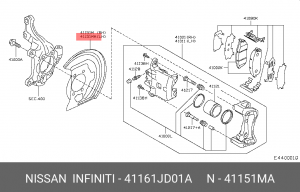 NISSAN QASHQAI (J10) (2006>) ПЕРЕДНИЙ ЛЕВЫЙ 41161-JD01A NISSAN