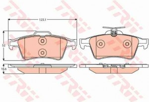Колодки задние FORD FOCUS II GDB2086 GDB2086 TRW