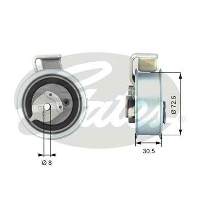 Ролик натяжителя ремня ГРМ 7784-21018 T43018 GATES
