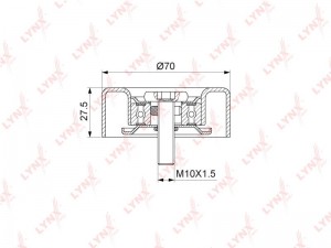 Ролик приводного ремня HYUNDAI Accent (99-),Elantra (00-),Getz,Santa Fe натяжите PB-7203 LYNXAUTO