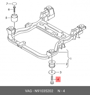 болт с шестигранной головкой! М14х130х53х1.5\ VW Transporter 04> N 910 352 02 VAG