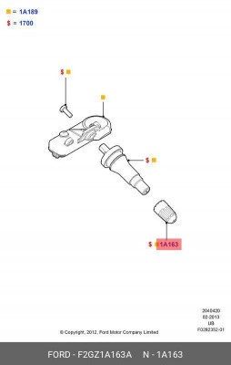 Колпачок ниппеля колеса F2GZ1A163A F2GZ 1A163-A FORD